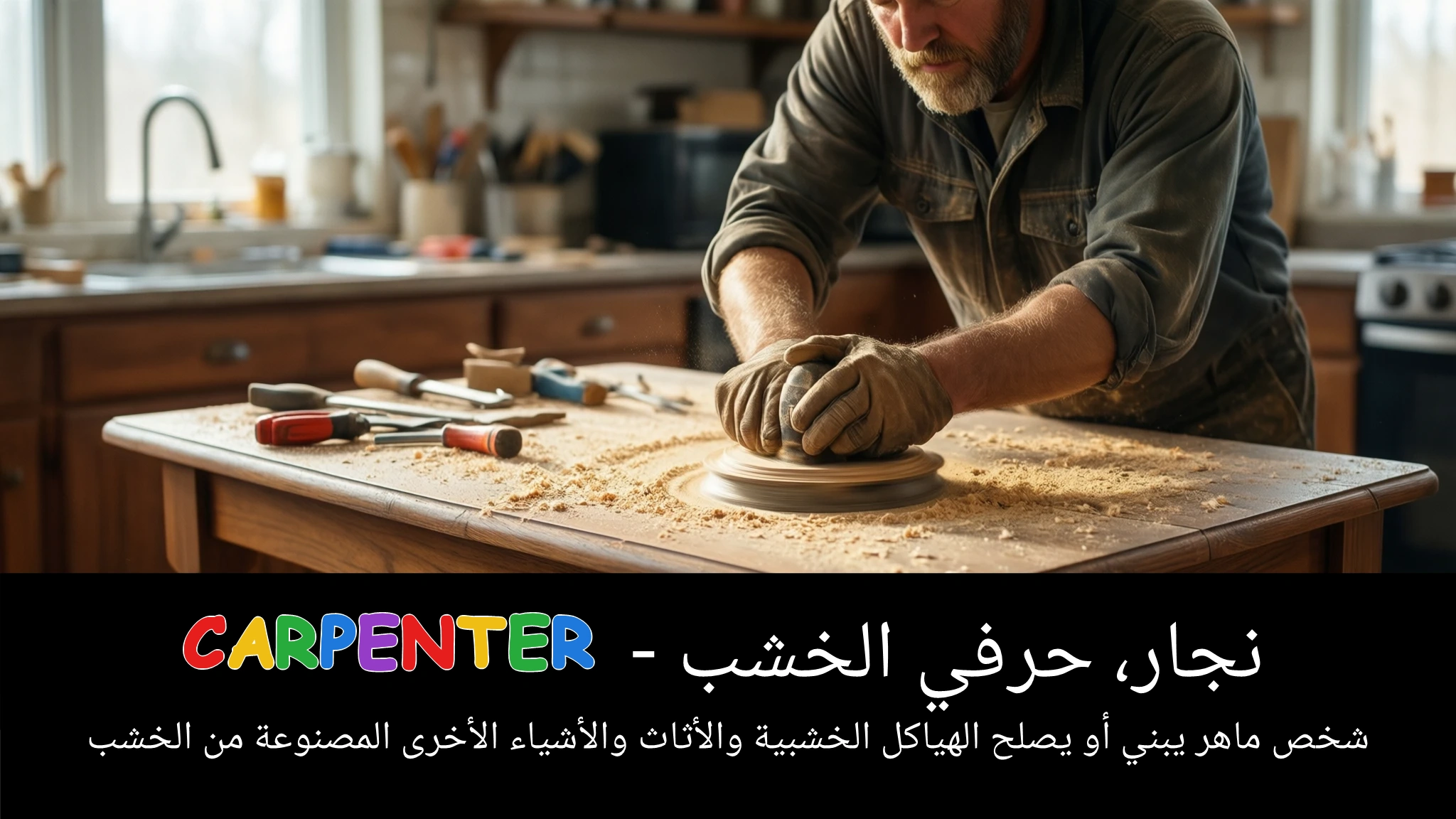 Arabic Illustration for carpenter